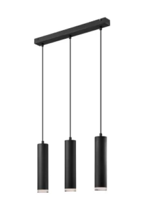 Image of Franco Bar Pendant Ceiling Light Black, 3x E27