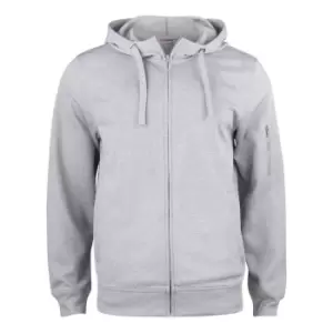 Image of Clique Mens Basic Active Full Zip Hoodie (M) (Grey Melange)