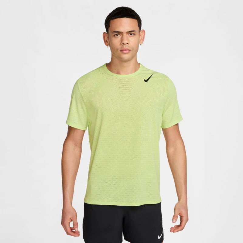 Image of Nike Aeroswift Short Sleeve Top Mens Lemon/Black male XL