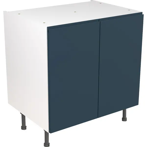 Image of Kitchen Kit Ready Made J-Pull Kitchen Cabinet Base Unit Ultra Matt 800mm in Indigo Blue