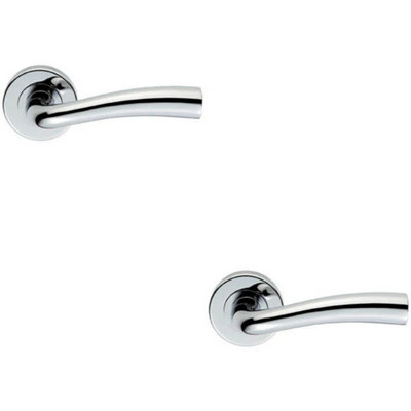 Image of Loops 2x PAIR Curved Flowing Flared Handle Concealed Fix Round Rose Polished Chrome Multi
