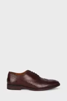 Image of Mens Leather Smart Burgundy Oxford Brogue