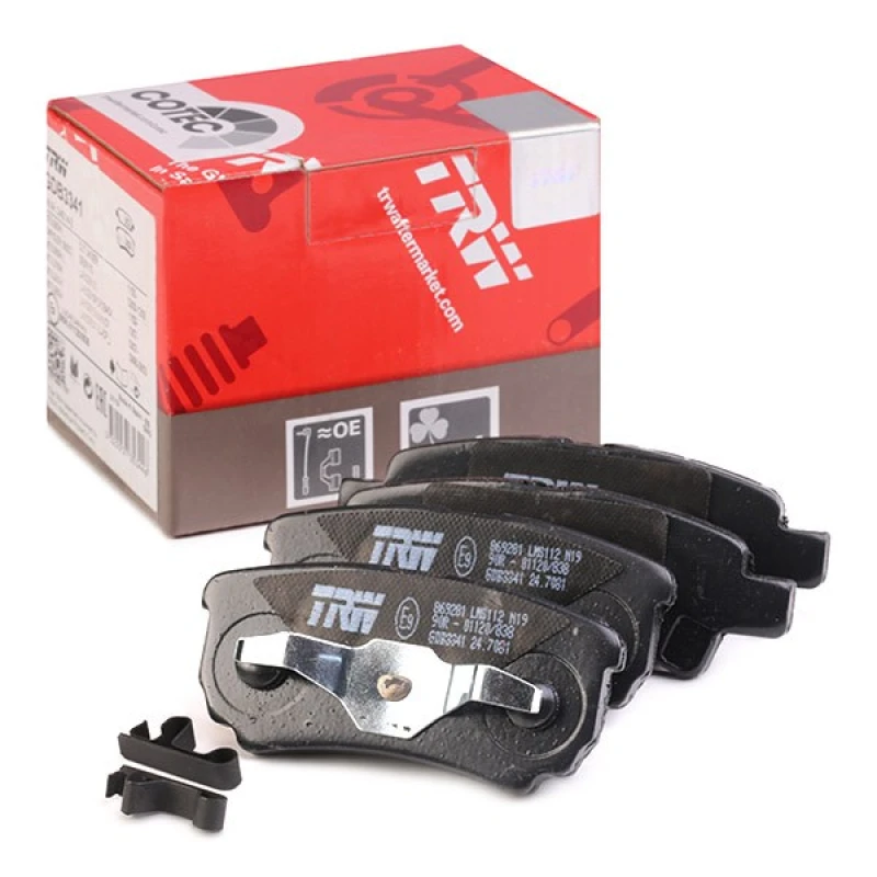 Image of TRW GDB3341 Brake pad set with acoustic wear warning, with accessories Brake Pad Set,disc brake (402)