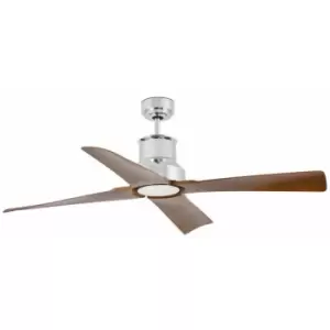 image of Faro Lighting - Faro Winche LED 4 Blade Chrome Ceiling Fan With dc Motor