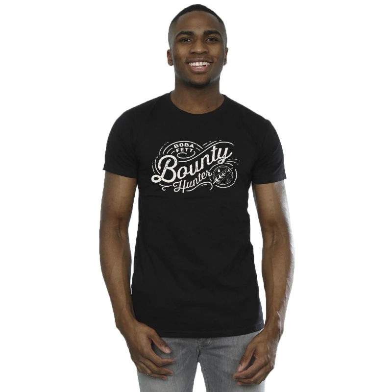 Image of Star Wars Star Wars Men The Book Of Boba Fett Bounty Hunter T-Shirt in Black Size: Small Black S Male 5059934324602