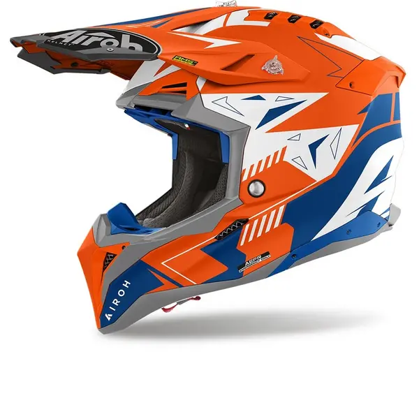 Image of Airoh Aviator 3 Spin Orange Fluo Matt Offroad Helmet Size S