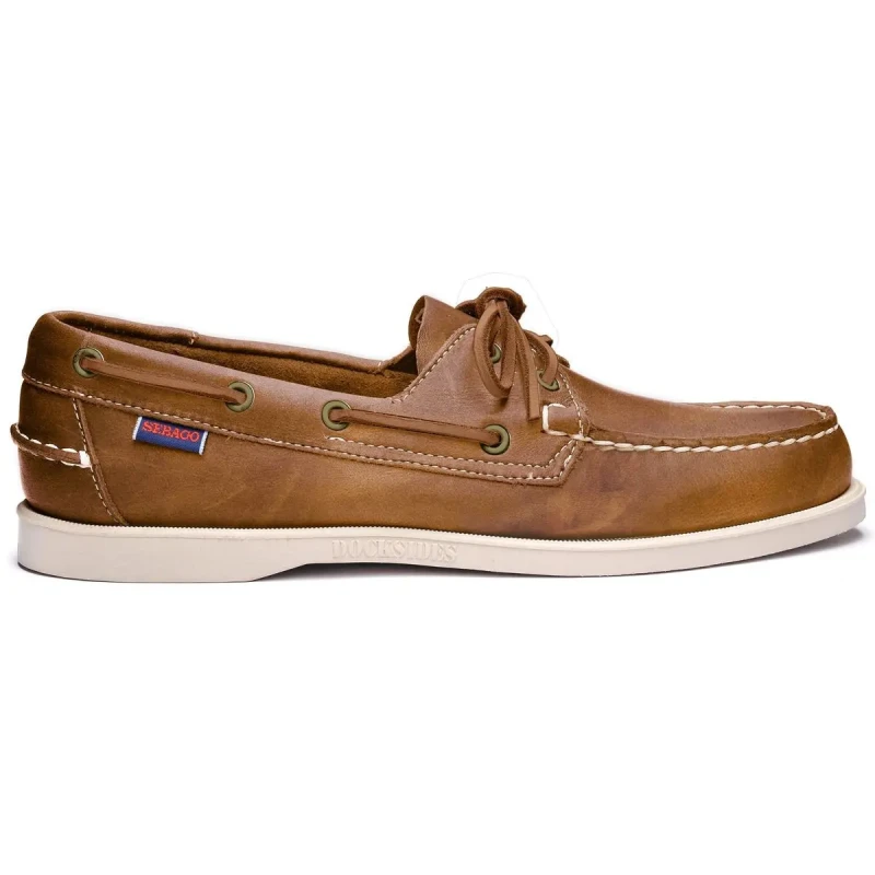Image of Sebago Mens Dockside Portland Leather Boat Deck Shoes Brown Tan - UK 12 Brown male PS2475BRT12