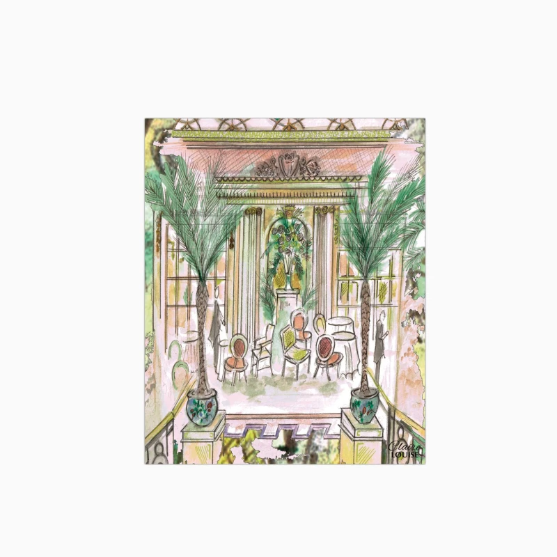 Image of Claire Louise Afternoon Tea at The Ritz Glass Kitchen Splashback Size: 600mm x 600mm Multicolor Unisex 600mm x 600mm
