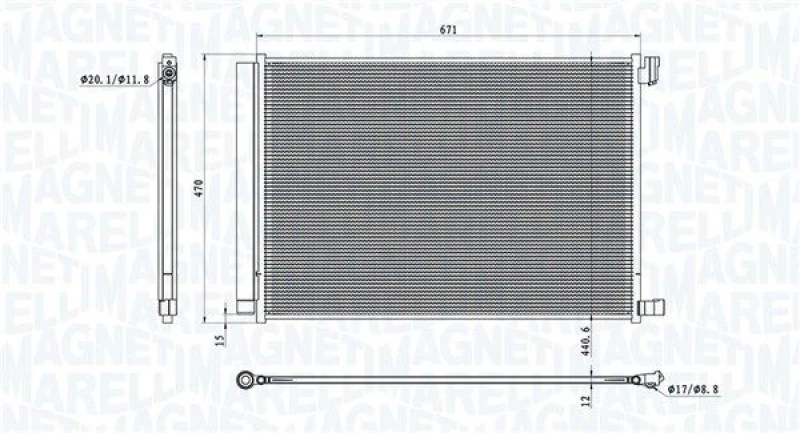 Image of MAGNETI MARELLI Air conditioning condenser MAGNETI MARELLI 350203101300