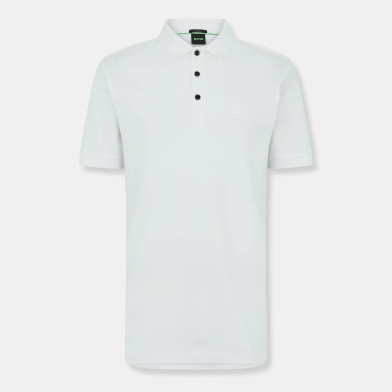 Image of Boss Mens Logo Polo Shirt, Iconic Logo Placement White male XL