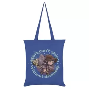 image of Grindstore Stars CanA't Shine Without Darkness Kooky Witch Tote Bag (One Size) (Cornflower Blue/Brown)