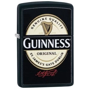 Image of Zippo Guinness Label Black Matte Windproof Lighter