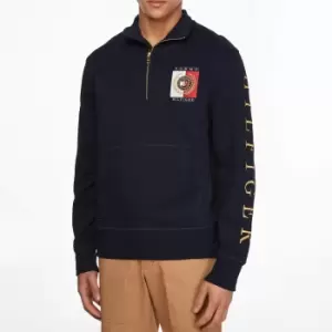 Image of Tommy Hilfiger Mens Icon Square Zip Mock Top - Desert Sky - XL