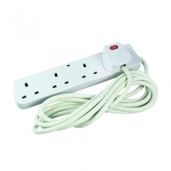 image of 4-Way 13 Amp 2 Metre Extension Lead White with Neon Light CEDTS4213M