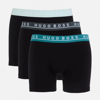 image of Hugo Boss 3 Pack Contrast Waistband Boxer Briefs Black Size M Men