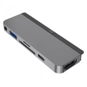 image of 6 in 1 USB C hub iPad Pro Space Grey