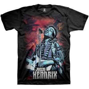 Image of Jimi Hendrix - Universe Unisex Large T-Shirt - Black
