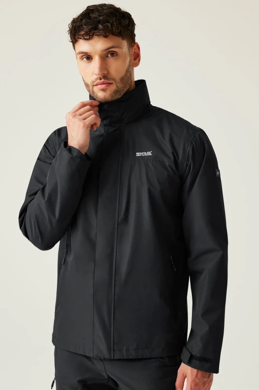 Image of Regatta Regatta Men 'Matt II' Waterproof Shell in Jet Black Size: X-Small Jet Black XS Male 5063516002604