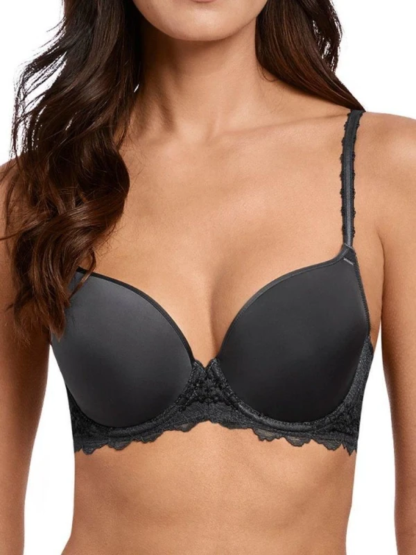 Image of Wacoal Womens Lace Perfection Contour Bra in Grey Size: 30D Grey Female 30D