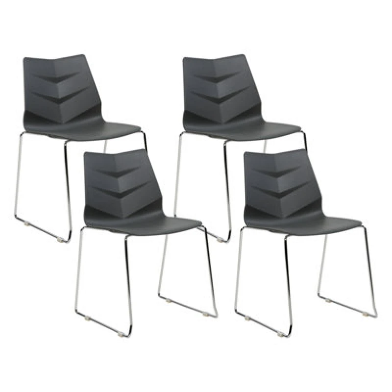 Image of Beliani Set Of 4 Dining Chairs Hartley Dark Grey
