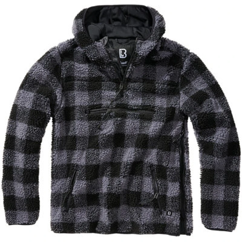Image of Brandit Teddyfleece Worker Pullover Black/grey Size Xxxxxx Large