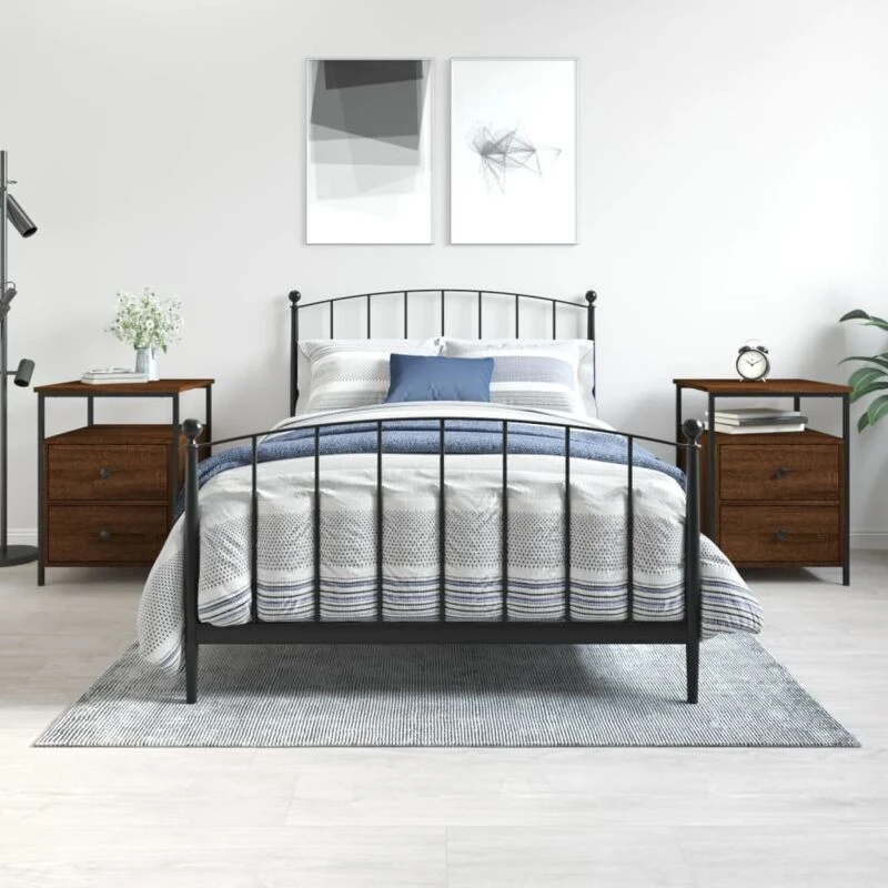 Image of VIDAXL Bedside Cabinets 2 pcs Brown Oak 44x45x60cm Engineered Wood Vidaxl 8720845939717