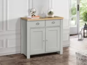 image of Birlea Highgate Grey and Oak Effect 2 Door 2 Drawer Sideboard Flat Packed