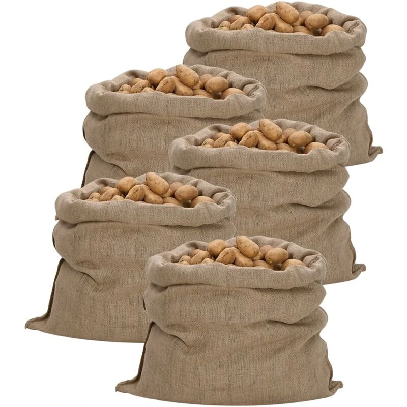 Image of Vidaxl Jute Sacks 5 Pcs 100X110 Cm 100% Jute 340 Gsm, Brown 155787