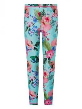 Image of Monsoon Girls Sustainable Fergie Flower Sunsafe Legging - Turquoise