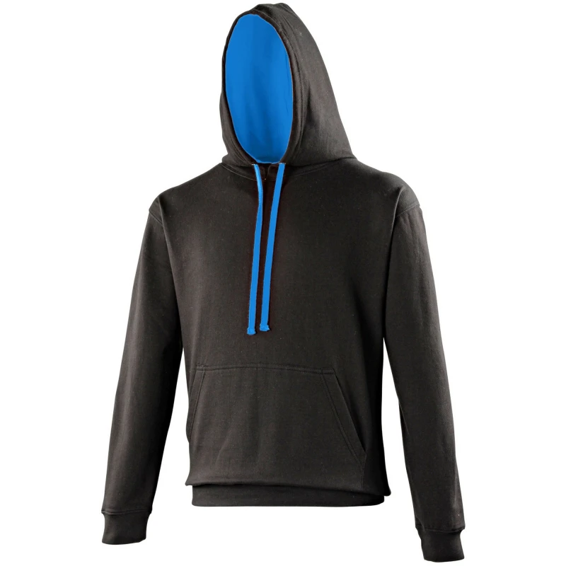 Image of AWDis AWDis Men Varsity Hooded Sweatshirt Hoodie in Black Size: X-Small Black XS Male 5054752801434