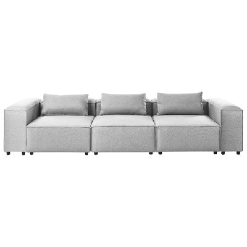 Image of Beliani Modular Sofa 3 Seater Brande Grey