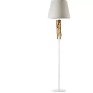 image of Onli Woody Floor Lamp with Tapered Shade White