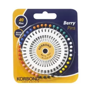 Image of Korbond Berry Pins Assorted 38 x 0.6mm 40pk