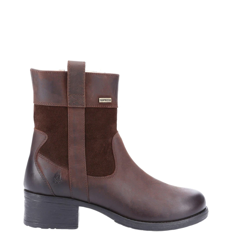 Image of Hush Puppies Womens Saskia Memory Foam Leather Boots UK Size 3 (EU 36) BROWN HUS766-BROWN-3