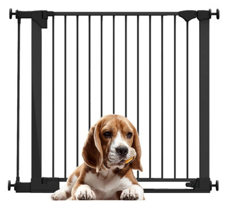 Image of Bettacare Safestep Dog Gate, Black, 103Cm - 110Cm, Extra Low Walkthough, 81Cm Extra Wide Doorway, Extra Wide Pet Gate