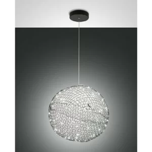 image of Fabas Luce Sumter LED Spherical Pendant Ceiling Light Black Glass