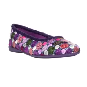 image of Sleepers Womens/Ladies Samira Ballerina Slippers (5 UK) (Purple)