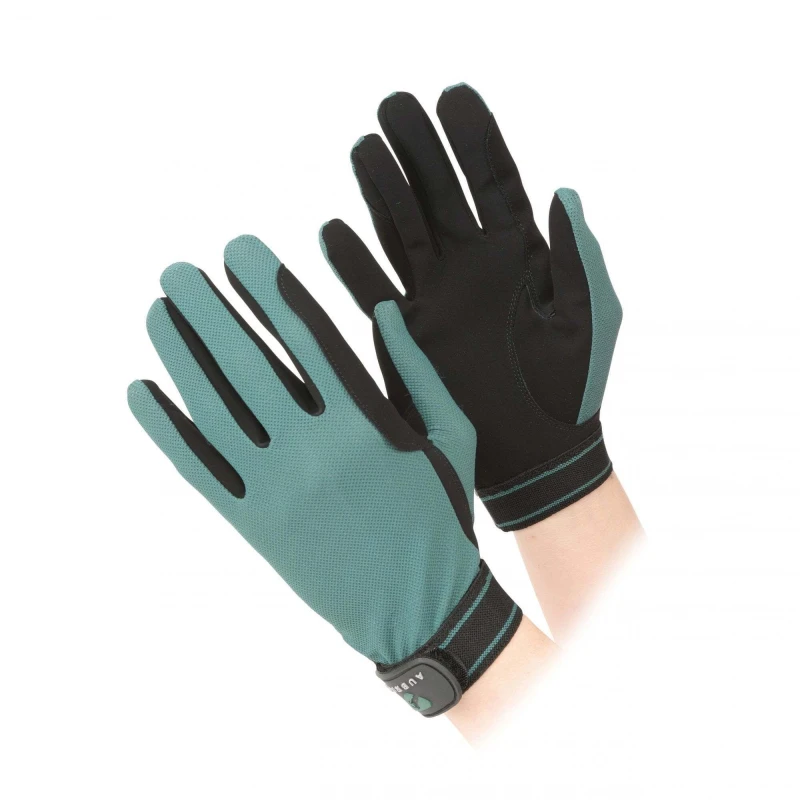 Image of Aubrion Aubrion Mesh Riding Gloves in Green Size: large Green L Unisex 5059699852839