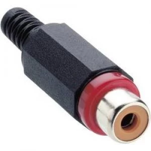 image of RCA connector Socket straight Number of pins 2 Red Lumberg XKTO 1