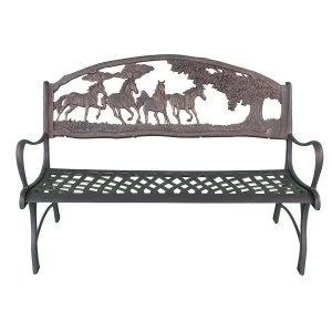 Gardeco Cast Iron Horses and Trees Bench