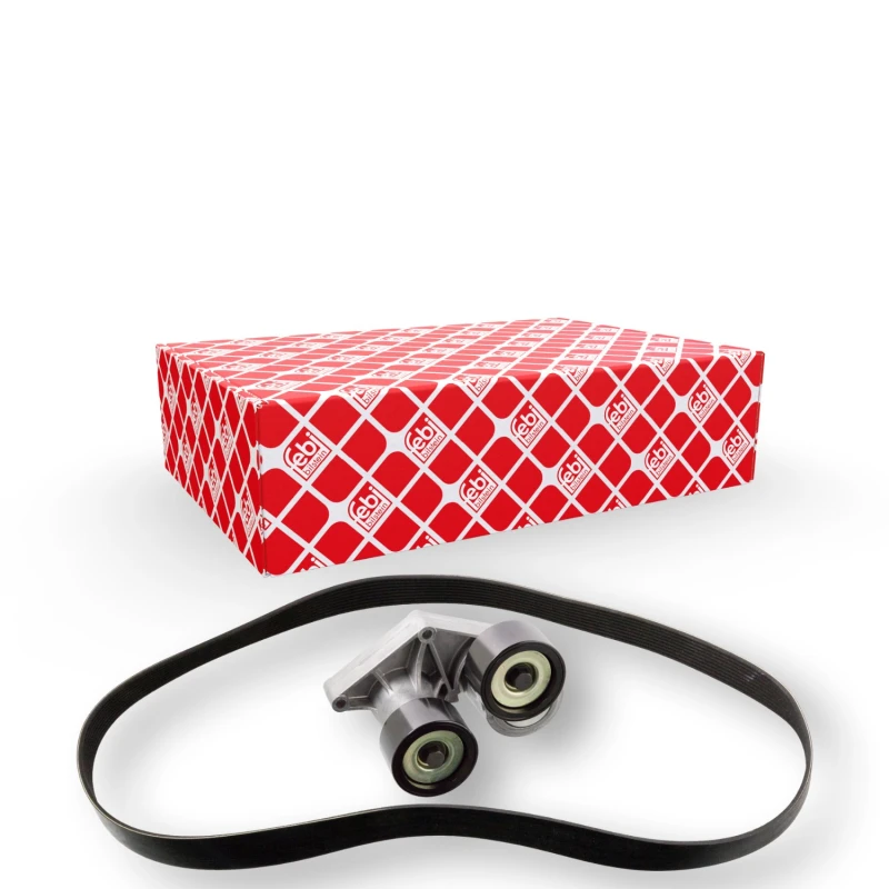 Image of FEBI BILSTEIN 106007 V-ribbed belt set with tensioner element V-Ribbed Belt Set (542)