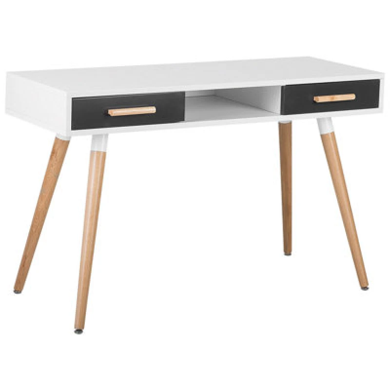 Image of Beliani Dressing Table Home Office Desk Frisco Grey 120 Cm 45cm With Storage