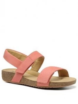 image of Hotter Haven Footbed Sandals - Coral, Size 3, Women