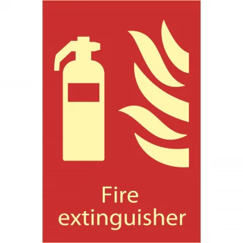 image of Draper Fire Extinguisher Sign 200mm 300mm Photoluminescent