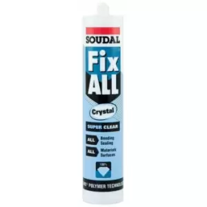 image of Fix All Super Strong Sealant/Adhesive 290ml Cartridge Crystal Clear - 118779 - Soudal