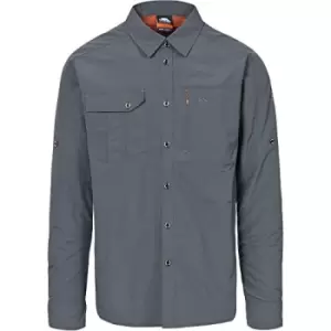 Image of Trespass Mens Darnet Long Sleeve Travel Shirt (XXS) (Carbon)