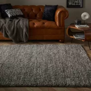 image of Mayfair Delilah 120x170cm Mottled Grey Wool Pebble Rug