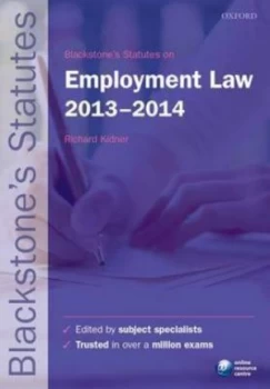 Image of Blackstones Statutes on Employment Law 2013-2014 by Richard Kidner Paperback