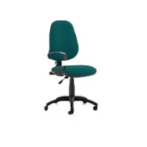 Image of Dynamic Permanent Contact Backrest Task Operator Chair Loop Arms Eclipse I Maringa Teal Seat High Back