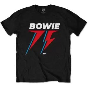 David Bowie - 75th Logo Unisex X-Large T-Shirt - Black